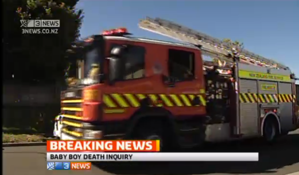 Fire service arrive to babys death